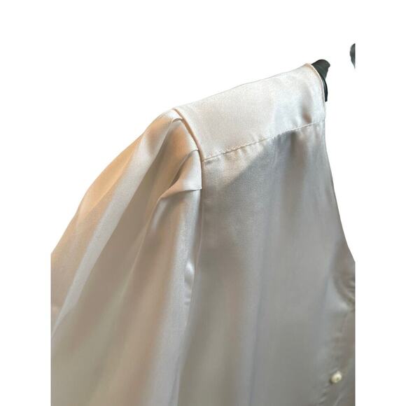 Vtg Etienne Bridal White Satin Nightgown~Nightshirt Sz M~feminine - Picture 6 of 8